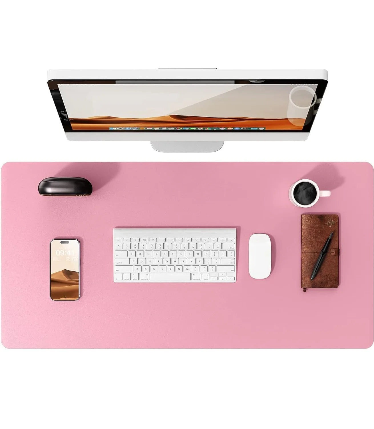 Large Mouse Pad,Office Desk Mat, Leather Desk Pad Protector, Non-Slip PU Leather Desk Blotter, Laptop Desk Pad