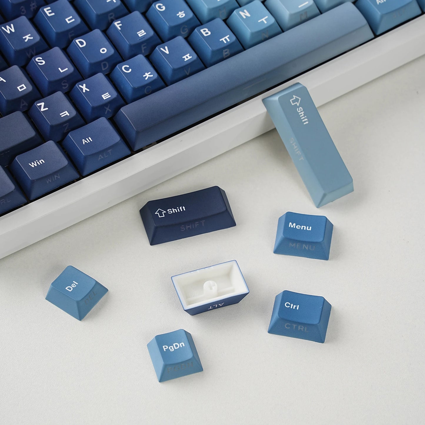 Keycaps Ocean Heart | Perfil Cherry | PBT Dye-Sub | Retroiluminación Lateral | Español
