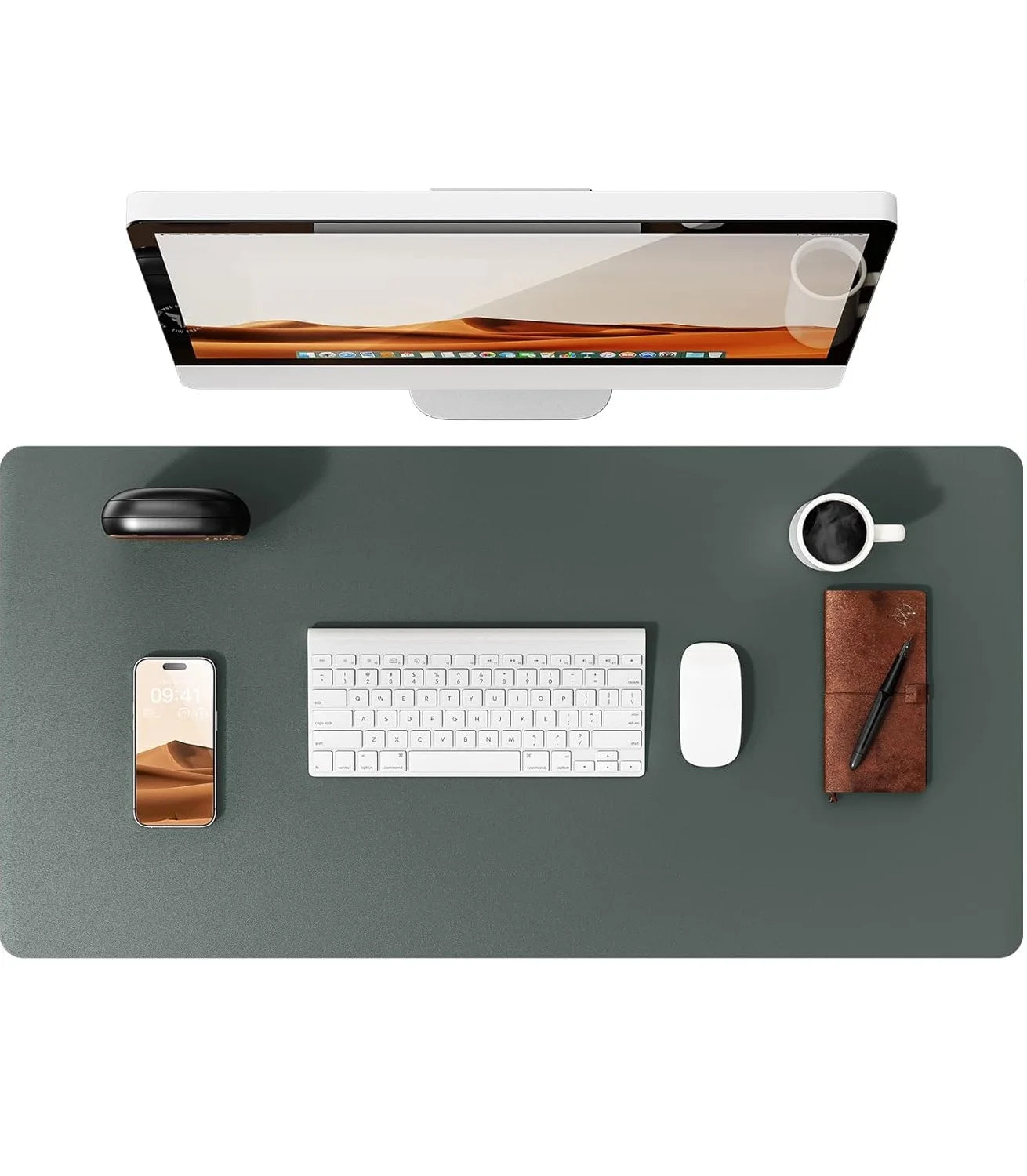 Large Mouse Pad,Office Desk Mat, Leather Desk Pad Protector, Non-Slip PU Leather Desk Blotter, Laptop Desk Pad