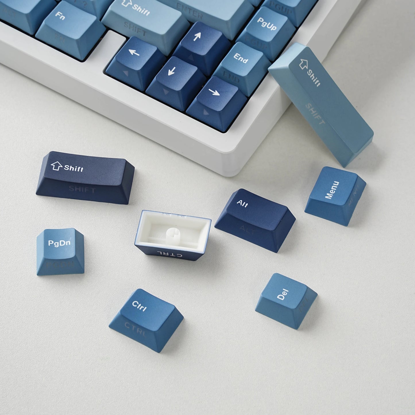 Keycaps Ocean Heart | Perfil Cherry | PBT Dye-Sub | Retroiluminación Lateral | Español