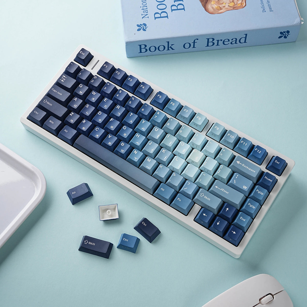 Keycaps Ocean Heart | Perfil Cherry | PBT Dye-Sub | Retroiluminación Lateral | Español
